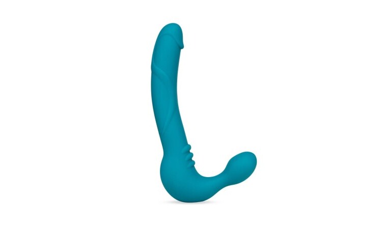 Temptasia - Luna Vibrating Strapless Strap-on - Teal - Image 2