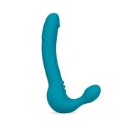 Temptasia - Luna Vibrating Strapless Strap-on - Teal - Image 2