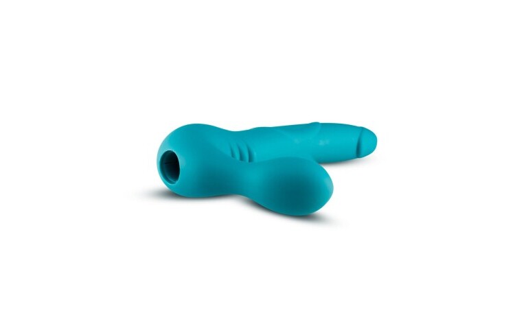 Temptasia - Luna Vibrating Strapless Strap-on - Teal - Image 3