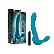 Temptasia - Luna Vibrating Strapless Strap-on - Teal - Image 4