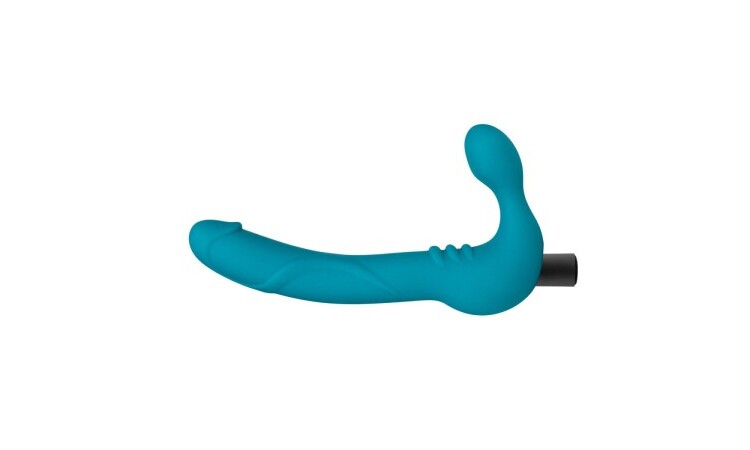 Temptasia - Luna Vibrating Strapless Strap-on - Teal - Image 1