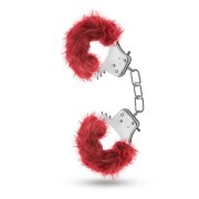 Temptasia - Plush Fur Cuffs - Burgundy - Image 2