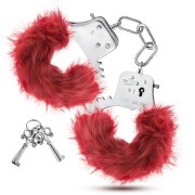 Temptasia - Plush Fur Cuffs - Burgundy - Image 1
