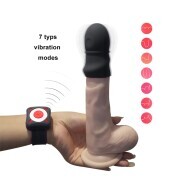OTOUCH - Super Striker Lengthening Penis Sleeve with Vibrations - Black - Image 3