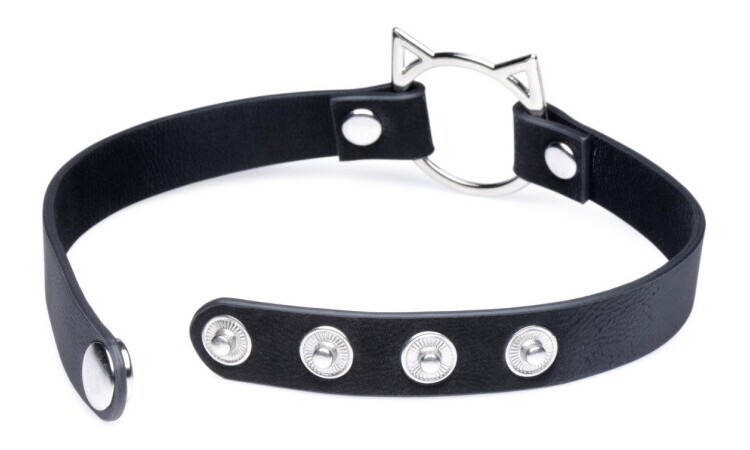 Kinky Kitty Ring Slim Choker - Black - Image 2