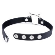 Kinky Kitty Ring Slim Choker - Black - Image 2