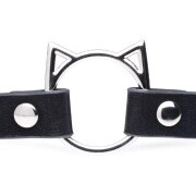 Kinky Kitty Ring Slim Choker - Black - Image 3