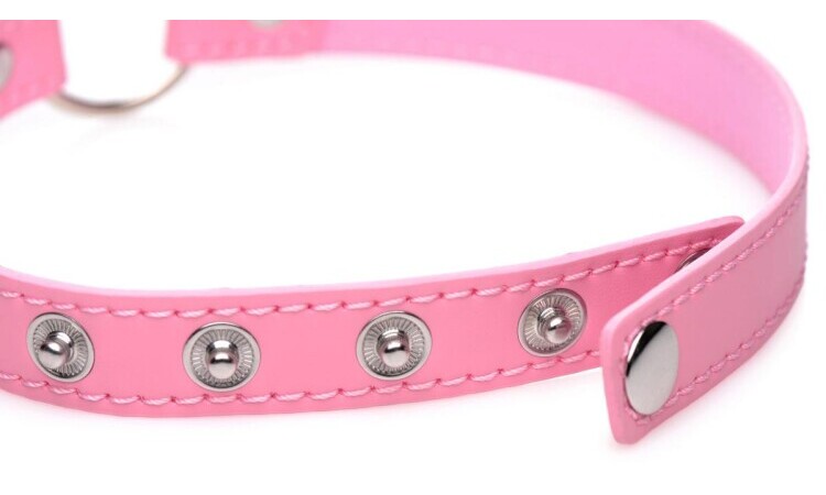 Kinky Kitty Ring Slim Choker - Pink - Image 2