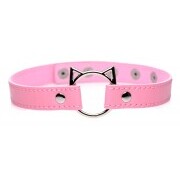 Kinky Kitty Ring Slim Choker - Pink - Image 1