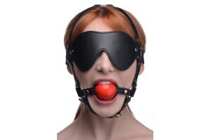 Kinky Adjustable Harness With Blindfold And Ball Gag