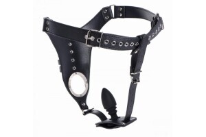 Penis Chastity Belt With Silicone Anal Plug