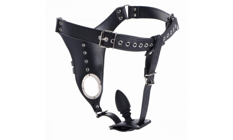Penis Chastity Belt With Silicone Anal Plug - Image 1