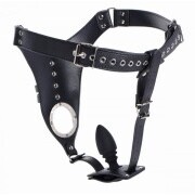 Penis Chastity Belt With Silicone Anal Plug - Image 1