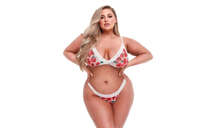Baci - White Floral & Lace 2-pcs Bra Set - Curvy - Image 1