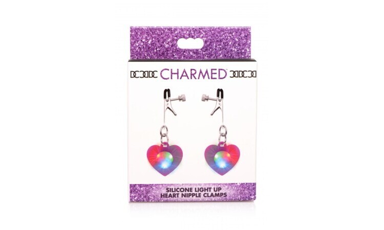 Charmed - Heart Adjustable Nipple Clamps with LED Lights - Image 5