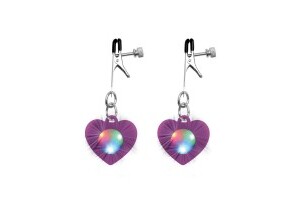 Charmed - Heart Adjustable Nipple Clamps with LED Lights