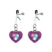 Charmed - Heart Adjustable Nipple Clamps with LED Lights - Image 1