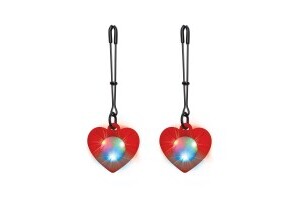 Charmed - Heart Tweezer Nipple Clamps with LED Lights