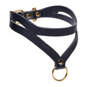Bondage Baddie Collar With O-ring - Black/Gold - Image 2