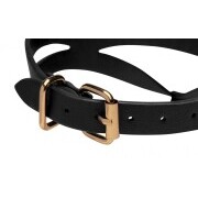 Bondage Baddie Collar With O-ring - Black/Gold - Image 3
