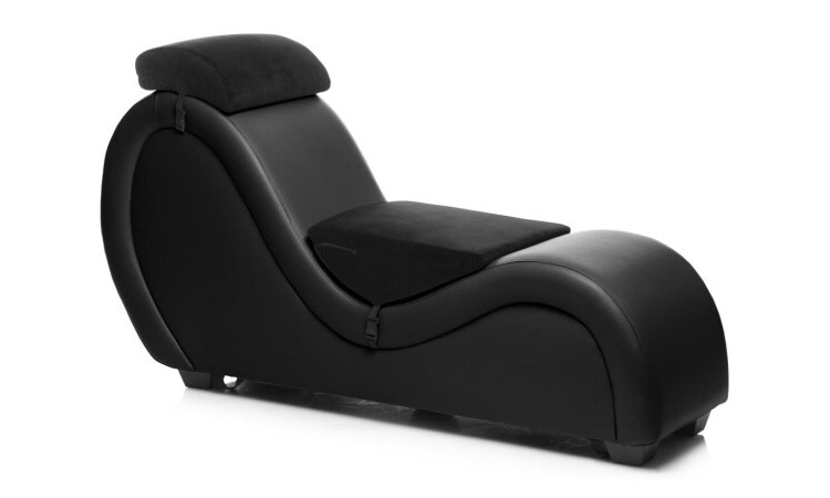 Kinky Sex Sofa With Cuffs And 2 Position Pillows - Black - Image 2