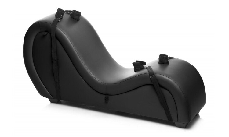 Kinky Sex Sofa With Cuffs And 2 Position Pillows - Black - Image 1