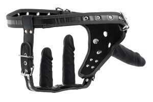 Double Penetration Strap On Harness - Black