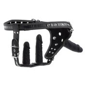 Double Penetration Strap On Harness - Black - Image 1