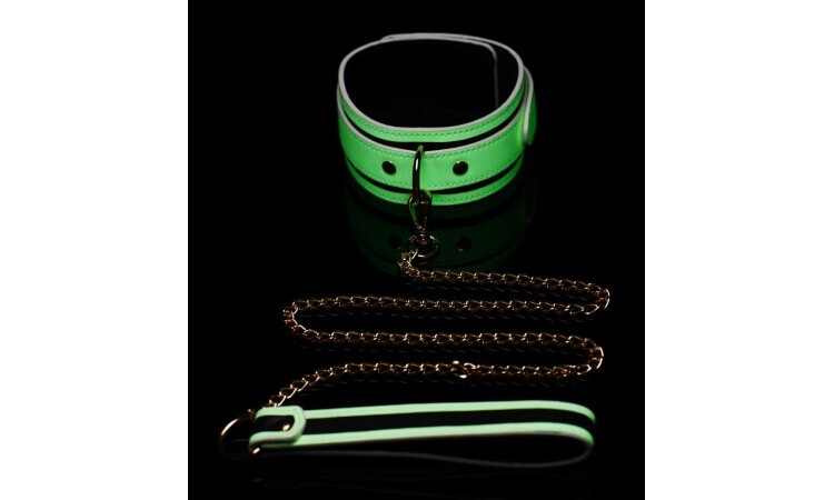 Kink in the Dark - Glow-In-The-Dark Collar With Belt - Image 3