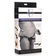 Power Pegger Double Strap-On Vibrator - Black - Image 4