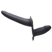 Power Pegger Double Strap-On Vibrator - Black - Image 1