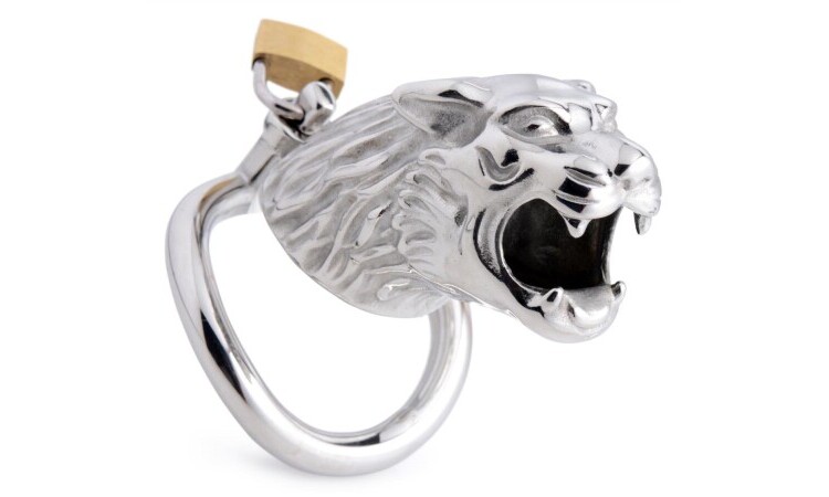 Tiger King Cock Cage With Lock - Image 1