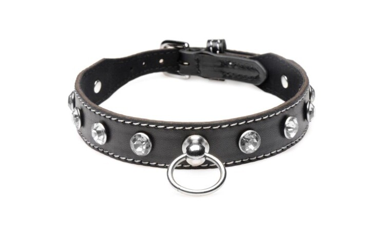 Diamond Choker with O-Ring - Black - Image 1