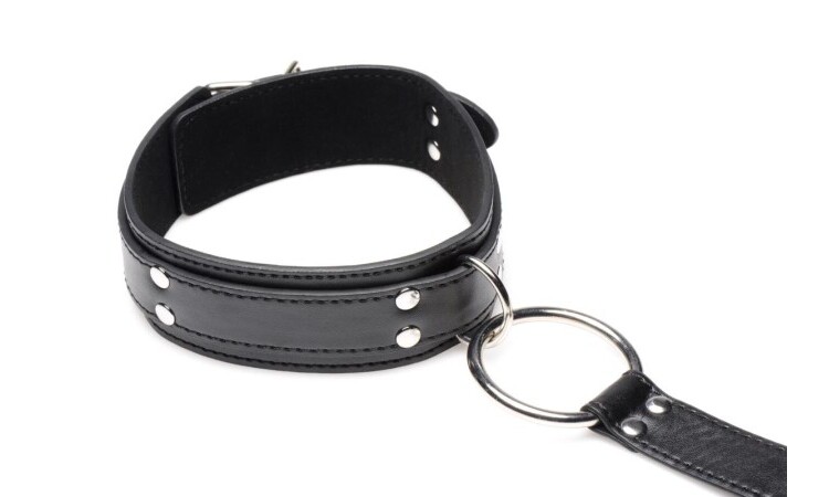 Collar with Cuffs Restraint Set - Black - Image 2