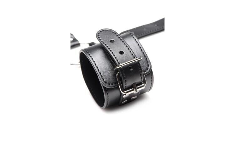 Collar with Cuffs Restraint Set - Black - Image 3