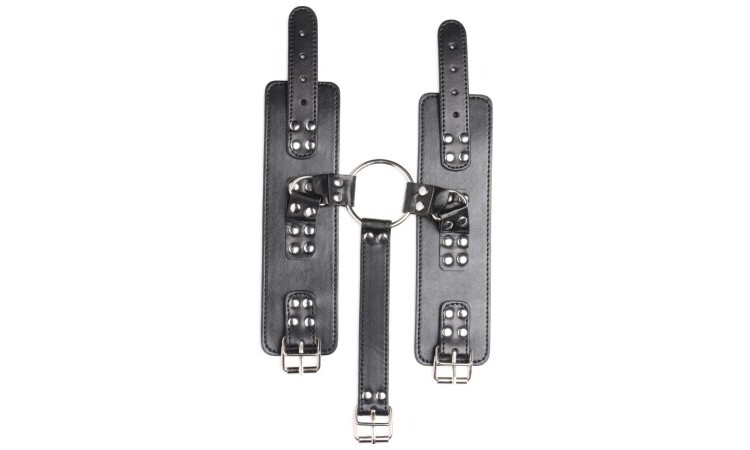 Collar with Cuffs Restraint Set - Black - Image 5