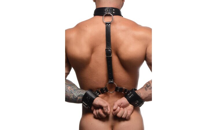 Collar with Cuffs Restraint Set - Black - Image 6