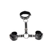 Collar with Cuffs Restraint Set - Black - Image 1