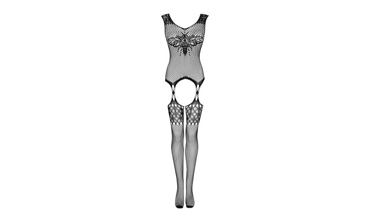 Butterfly Catsuit with Garter Design - Black - Image 5