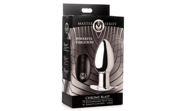 Chrome Blast Rechargeable Butt plug with Remote Control - Large - Image 6