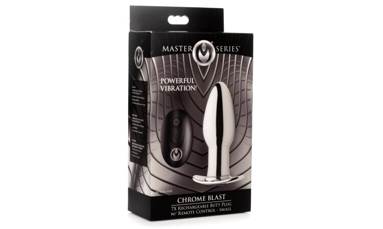 Chrome Blast Rechargeable Butt plug with Remote Control - Small - Image 5