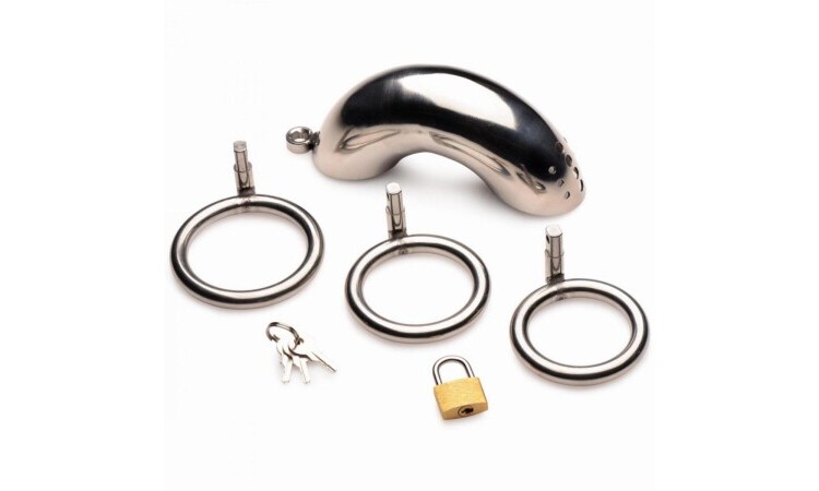 Stainless Steel Penis Cage with 3 Rings - Image 2