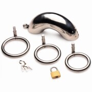 Stainless Steel Penis Cage with 3 Rings - Image 2
