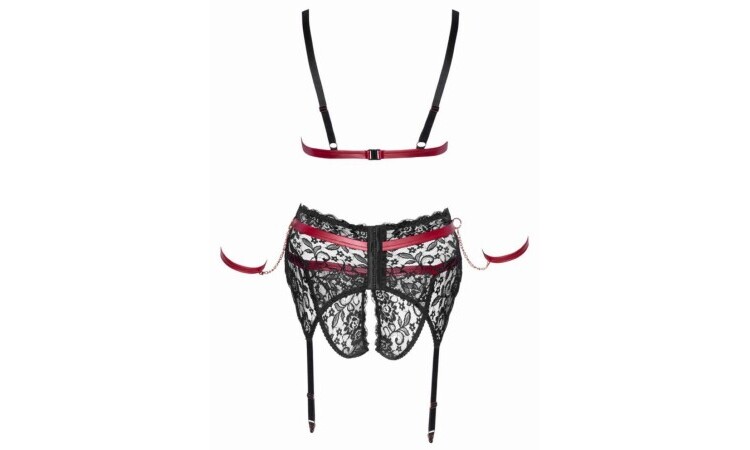 Bra Bondage Garter Set - Black - Image 5
