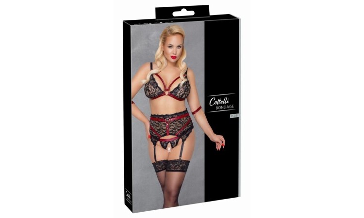 Bra Bondage Garter Set - Black - Image 6