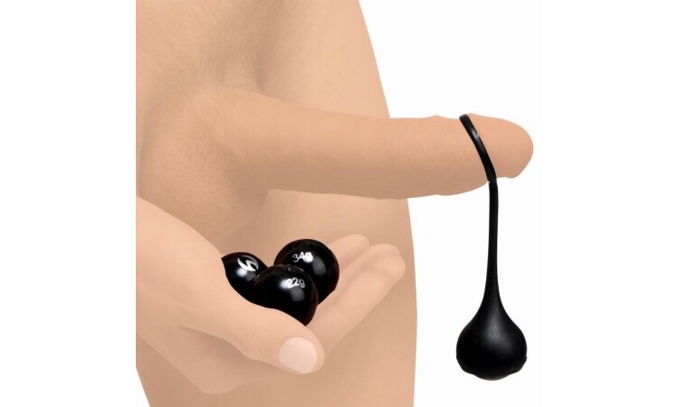 Cock Dangler Silicone Penis Pendant with Weights - Black - Image 2