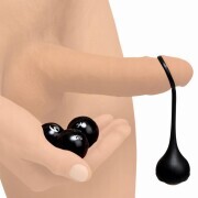 Cock Dangler Silicone Penis Pendant with Weights - Black - Image 2