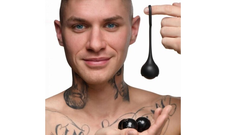 Cock Dangler Silicone Penis Pendant with Weights - Black - Image 4