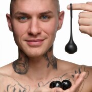 Cock Dangler Silicone Penis Pendant with Weights - Black - Image 4