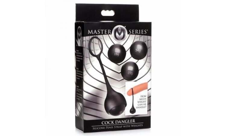 Cock Dangler Silicone Penis Pendant with Weights - Black - Image 5